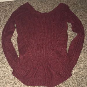 Burgundy Knit Sweater Top